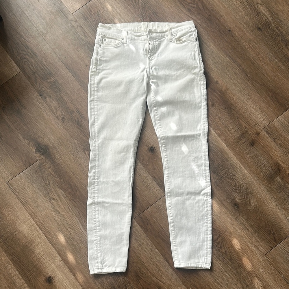 7 For All Mankind White Skinny Jeans